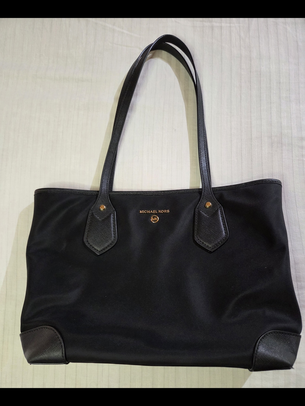 Michael Kors Black Tote with Gold Logo Hardware